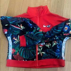 Nike Kids Red and Black Floral Jacket